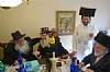 Harav Moshe Abramowitz of Worcester, Massachusetts, Liska Rebbe; Harav Sholem Chaim Friedlander, son of Liska Rebbe, Reb  Elimelech Katz, son in law of Liska Rebbe
