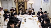 L-R: Rav Gershon Tennenbaum - Igud Harabanim, Rav Avrohom Friedlander Hivnov Rav, HaRav Tzvi Hersh Friedlander Liska Rebbe Shlita, Rav Shaul Knoblach Menahel Mesivta Eitz Chaim Bobov, Rav Sholem Chaim Friedlander