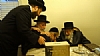 Liska Rebbe visiting Skulener Rebbe vinching Git Yuhr, 8/6/2015